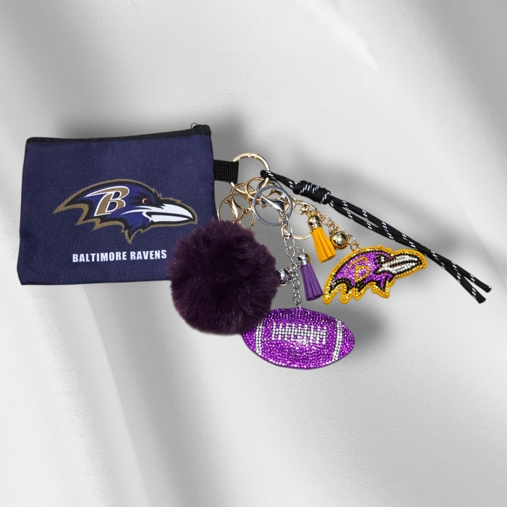 Baltimore Ravens Bag Charm | Custom Made by Charmed By SLG